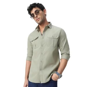 urbano fashion men's cotton full sleeve regular fit casual solid shirt